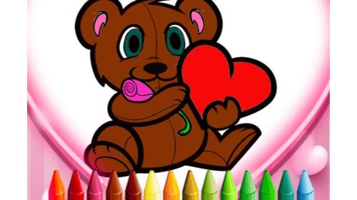 ANIMALS VALENTINE COLORING