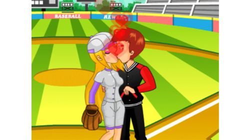 BASEBALL KISSING