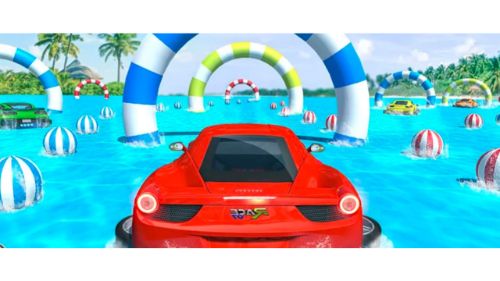 WATER SURFING CAR STUNTS CAR RACING GAME